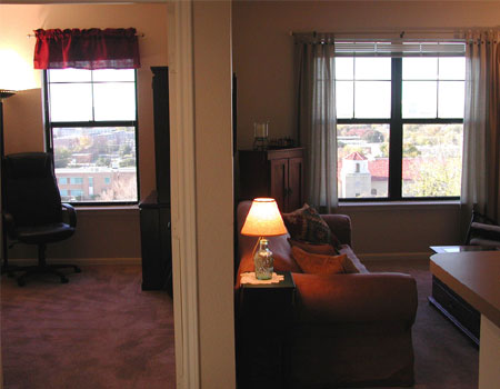 One Bedroom + Study:Entry into the one bedroom apartment Dallas Theological Seminary