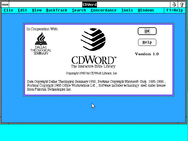 CDWord startup screen